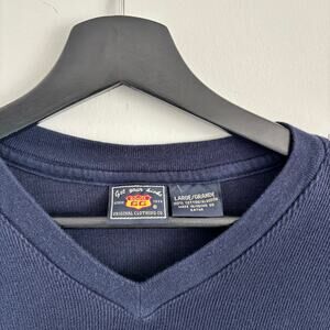 Vintage 1990s Route 66 Men's V Neck Sweater Size Large 100% Cotton